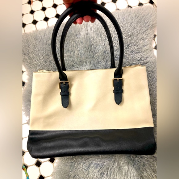 Kate Spade Cove Street Airel Colorblock Cow Leather Tote, Pebble/black - Picture 6 of 16